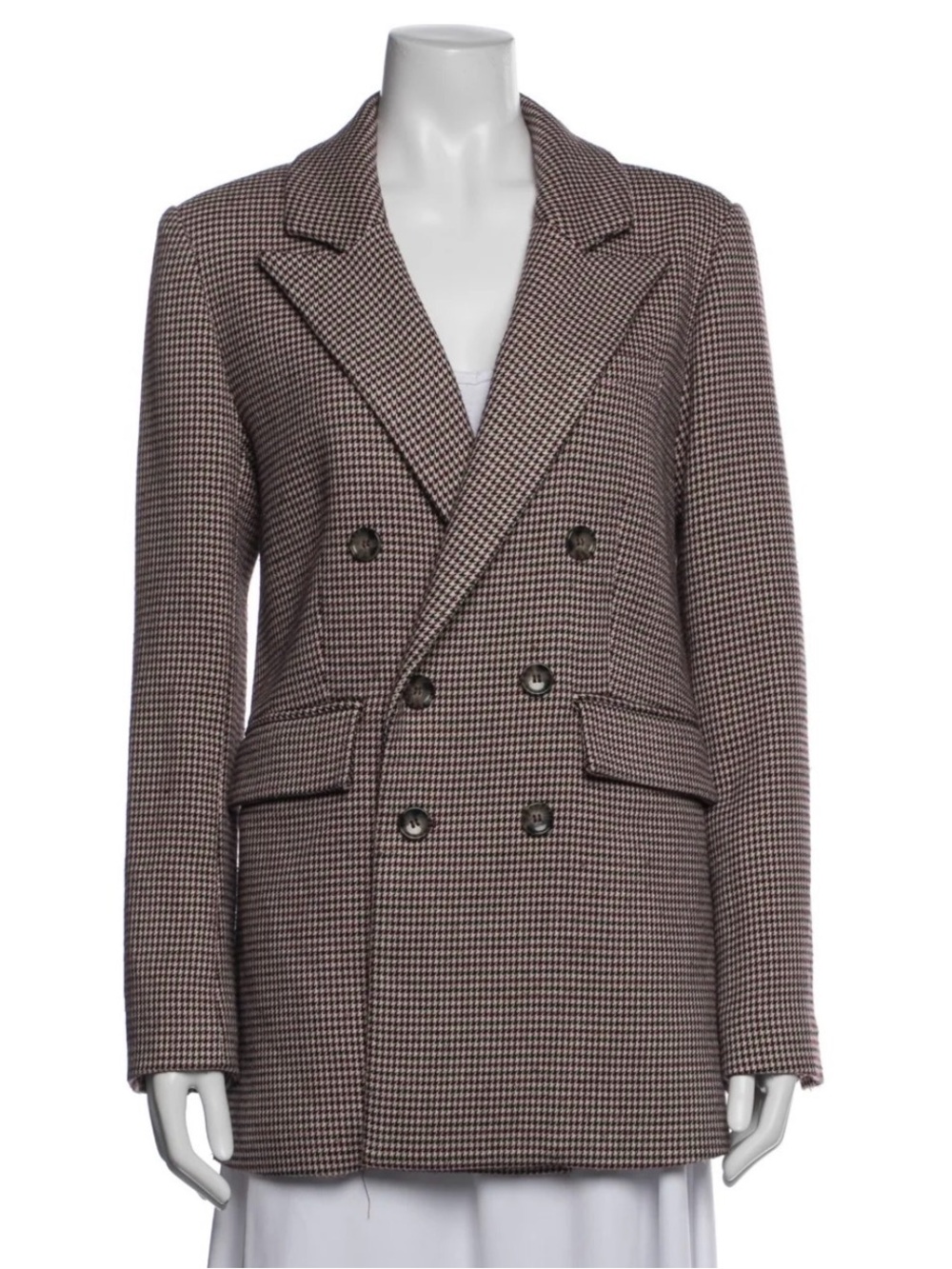 Favorite Daughter Double-Breasted Houndstooth Blazer and Pants in Brown and Blac